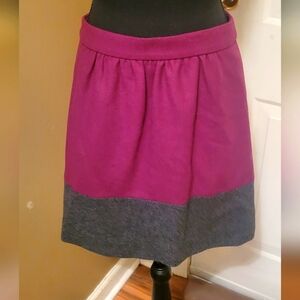 J Crew Wool Color Block Skirt, Purple& Grey, Size 4.